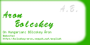 aron bolcskey business card