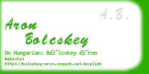 aron bolcskey business card